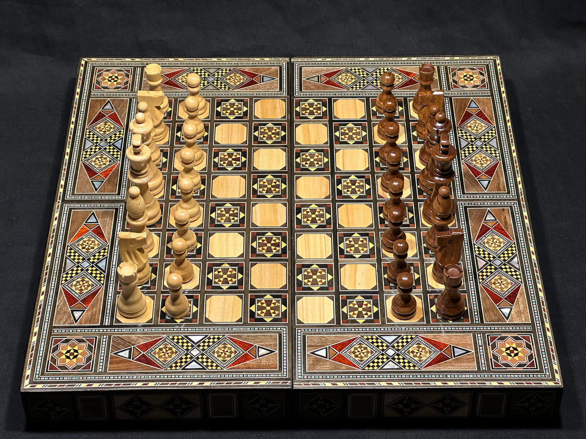 Custom Backgammon Board and Chess Set From Lebanon