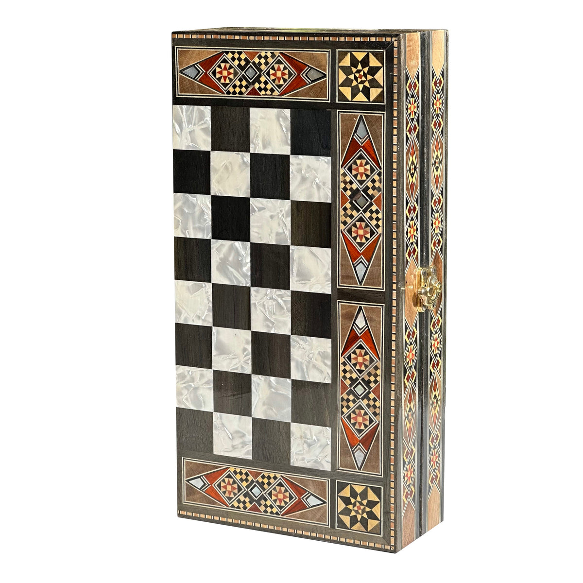 Authentic 12" Backgammon & Chess Set - Handmade in Lebanon - Checkers stones and chess pieces included