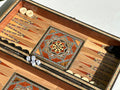 Handmade 12" Chess and Backgammon Set with Genuine Mosaic Wooden Inlays and Mother of Pearl from Lebanon