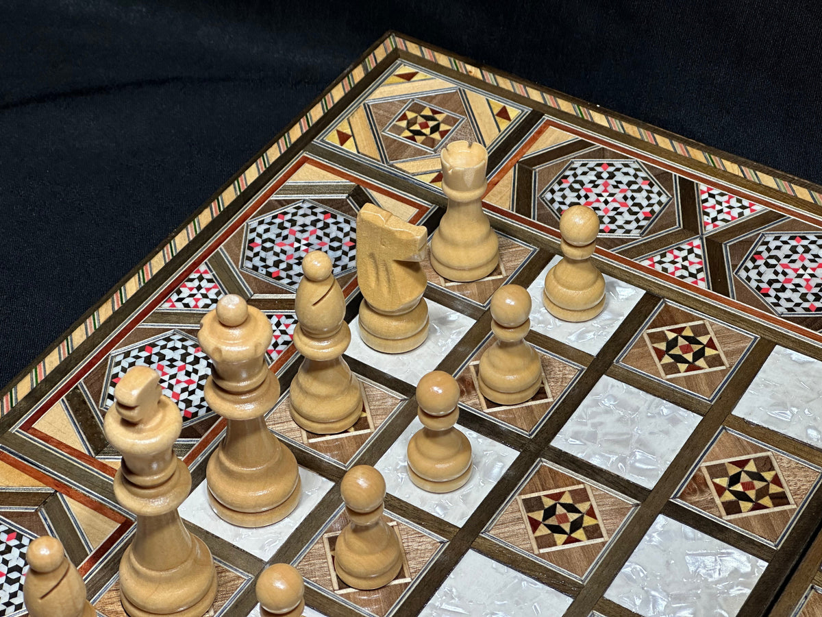Handmade Inlaid Chess and Backgammon Set from Lebanon