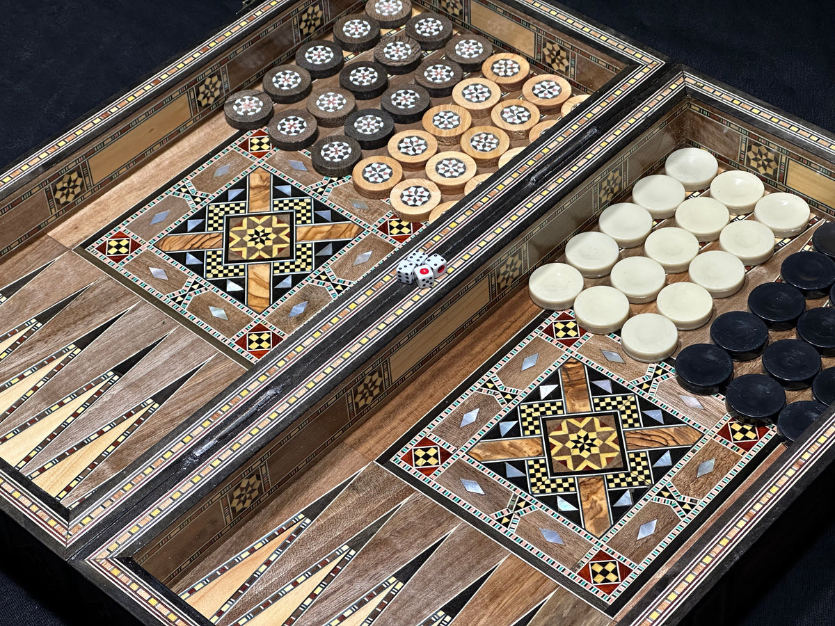 Custom Backgammon Board and Chess Set From Lebanon