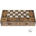 Engraved Backgammon Chess Set: Large Handmade Lebanese Game Board from Lebanon
