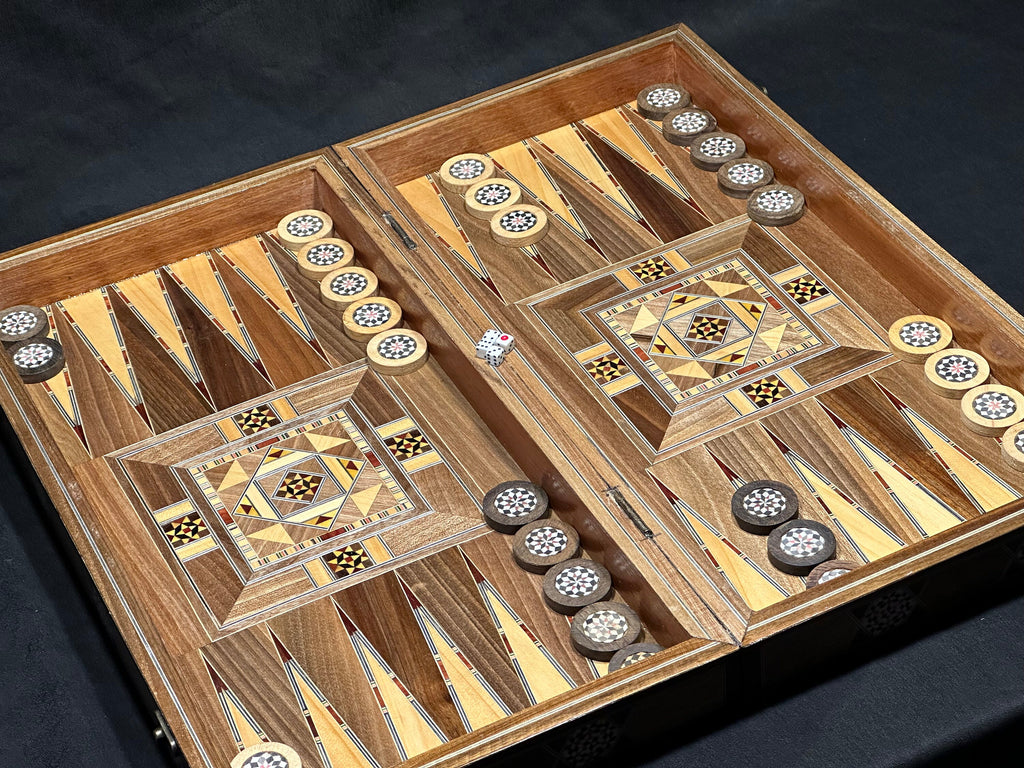 Handmade Inlaid Chess and Backgammon Set from Lebanon
