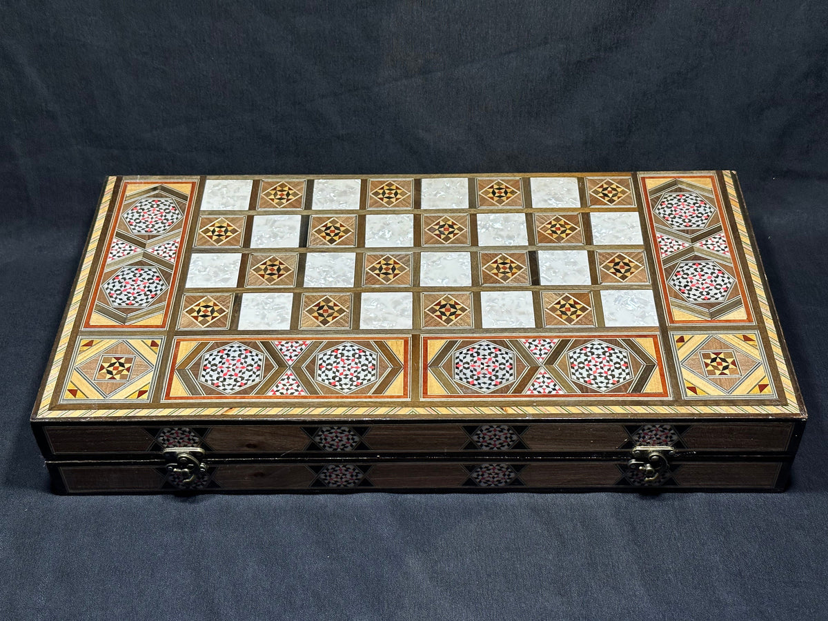 Handmade Inlaid Chess and Backgammon Set from Lebanon