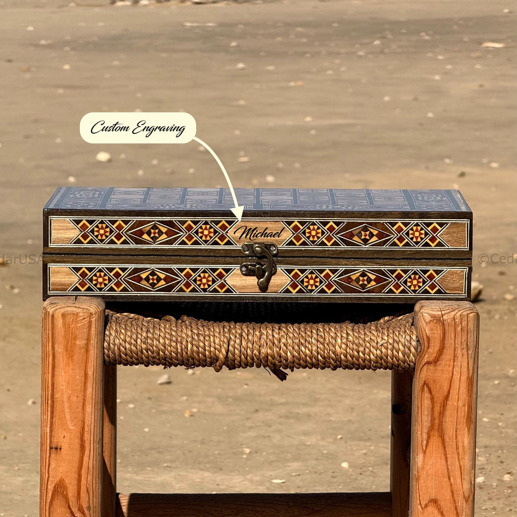 Handmade Backgammon and Chess Set from Lebanon - Lebanese Checkers Board Game