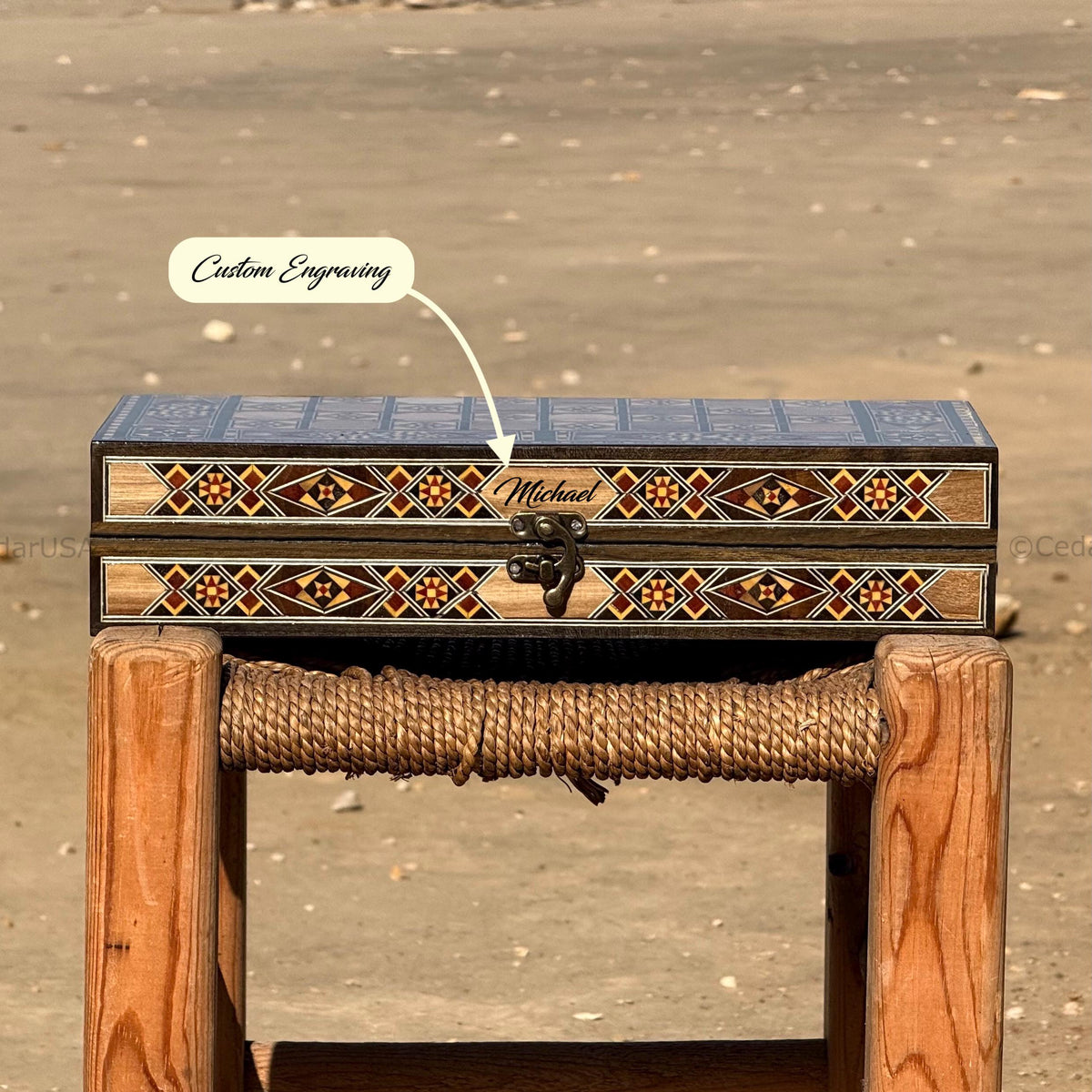 Handmade Backgammon and Chess Set from Lebanon - Lebanese Checkers Board Game