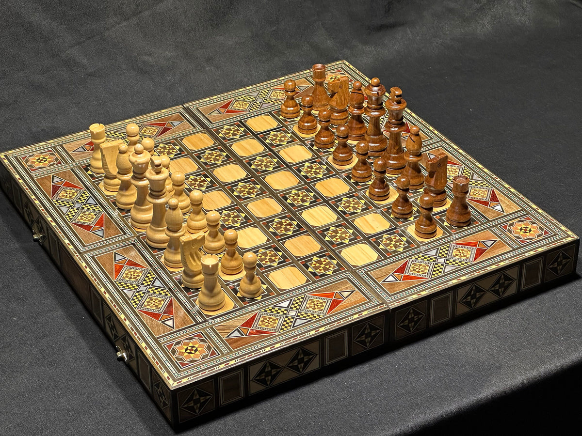 Custom Backgammon Board and Chess Set From Lebanon