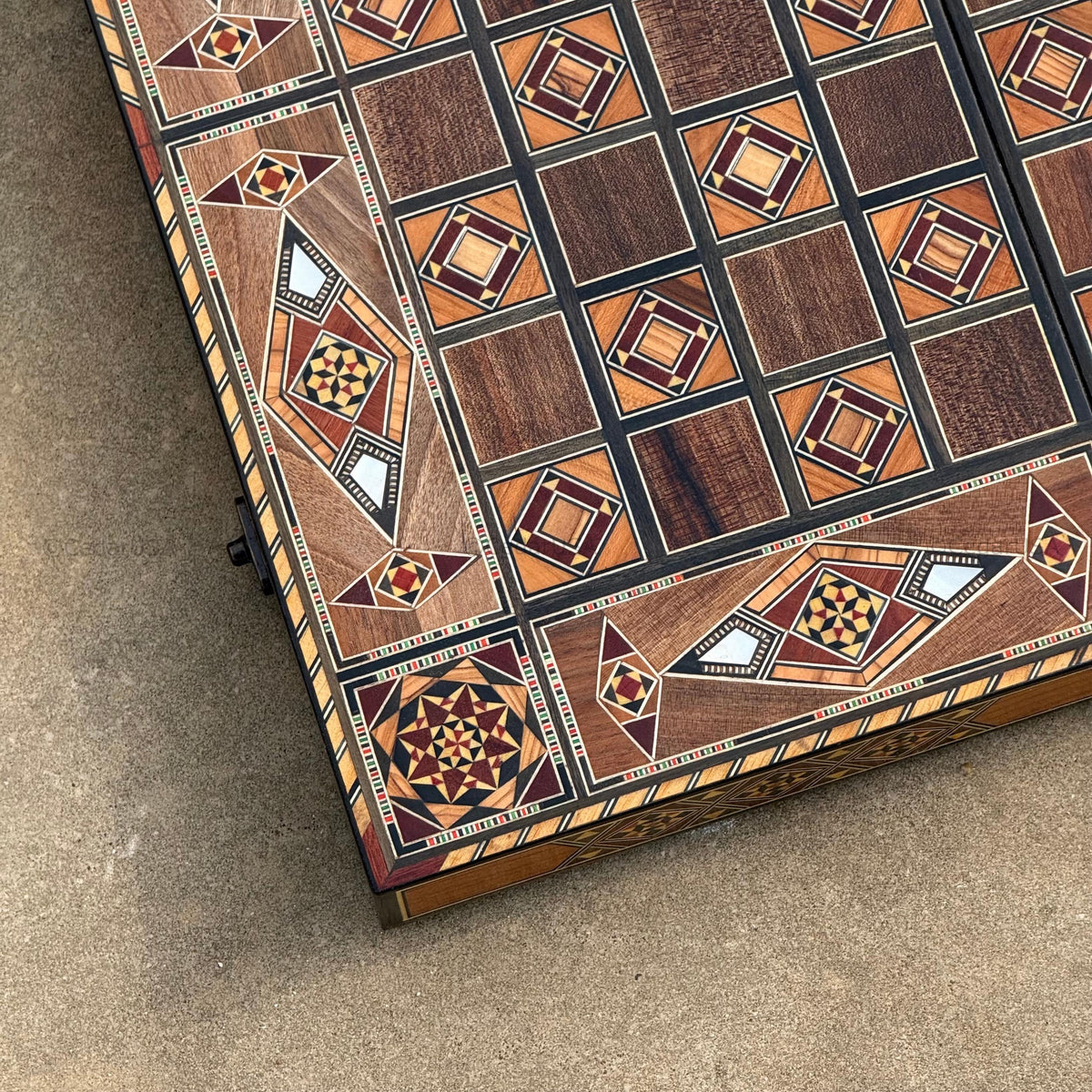 SALE Backgammon Set and Chess Board from Lebanon - Lebanese Tables Board with Wooden Chess Pieces, Personalizable Gift