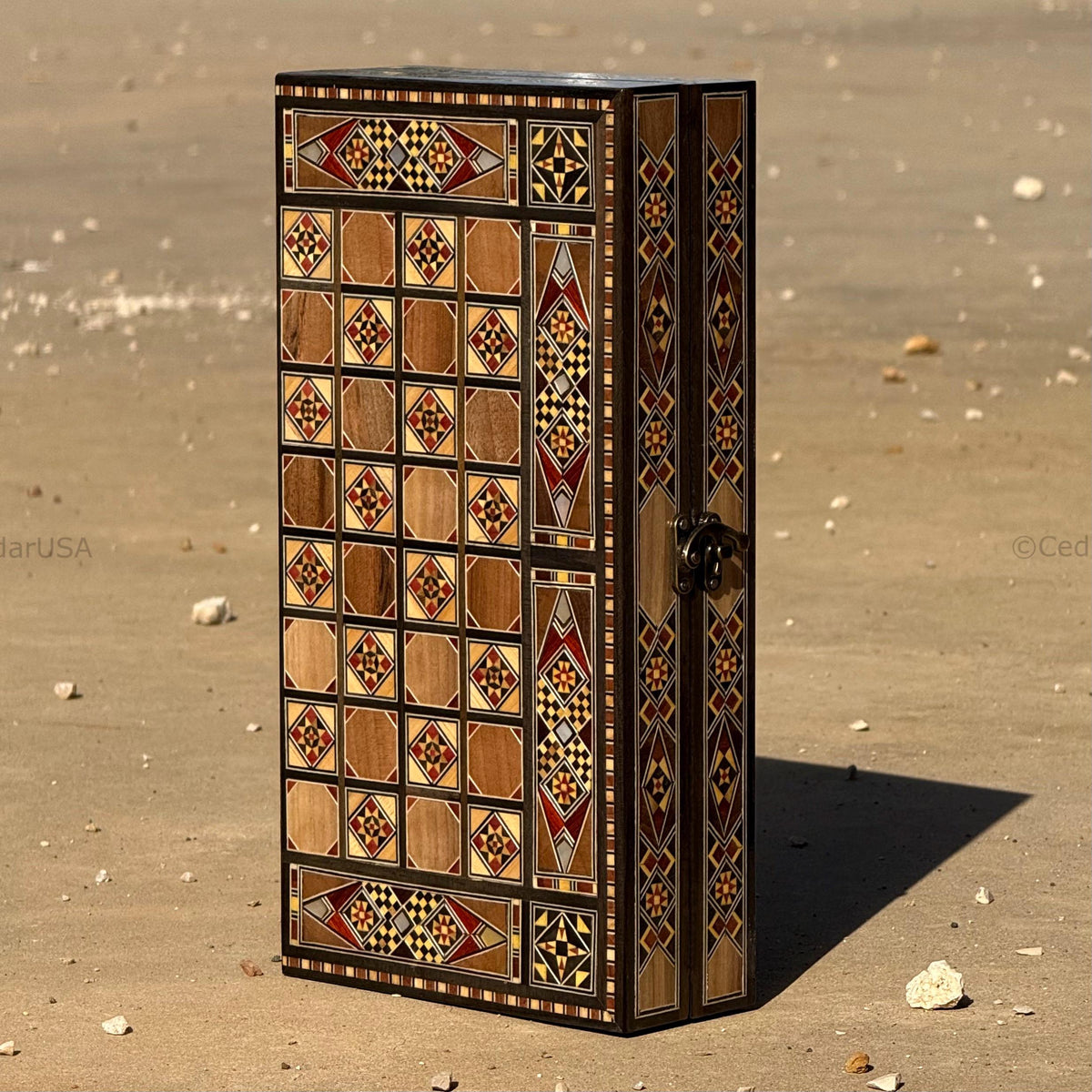 Handmade Backgammon and Chess Set from Lebanon - Lebanese Checkers Board Game