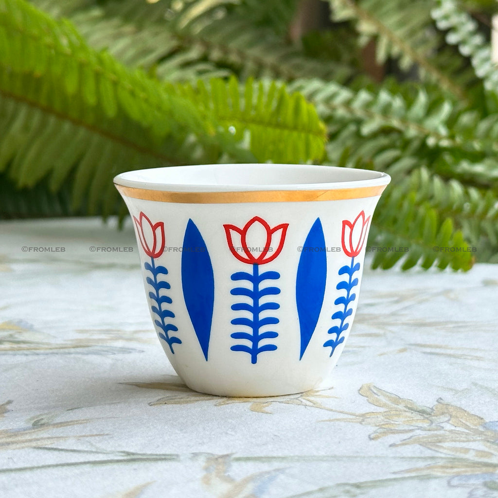 Lebanese Coffee Cups (Set of 12): Traditional Badawi Espresso & Turkish Design from Lebanon