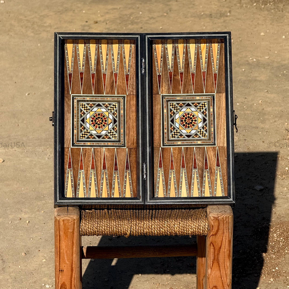 Handmade Backgammon and Chess Set from Lebanon - Lebanese Checkers Board Game
