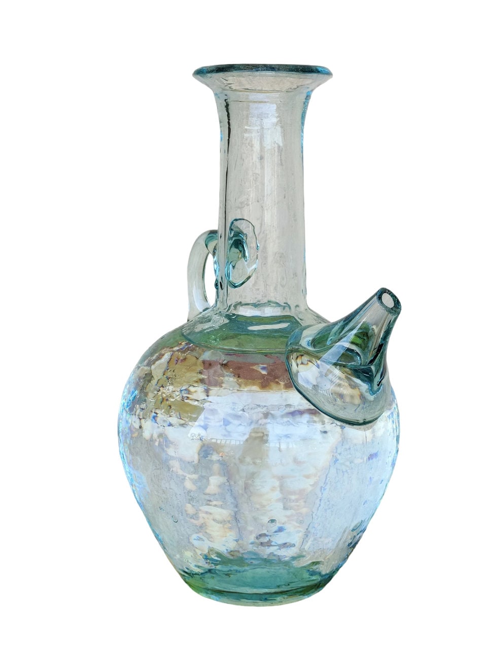 Handmade Lebanese Glass Water Jug with Crochet Cover (900ml) from Lebanon