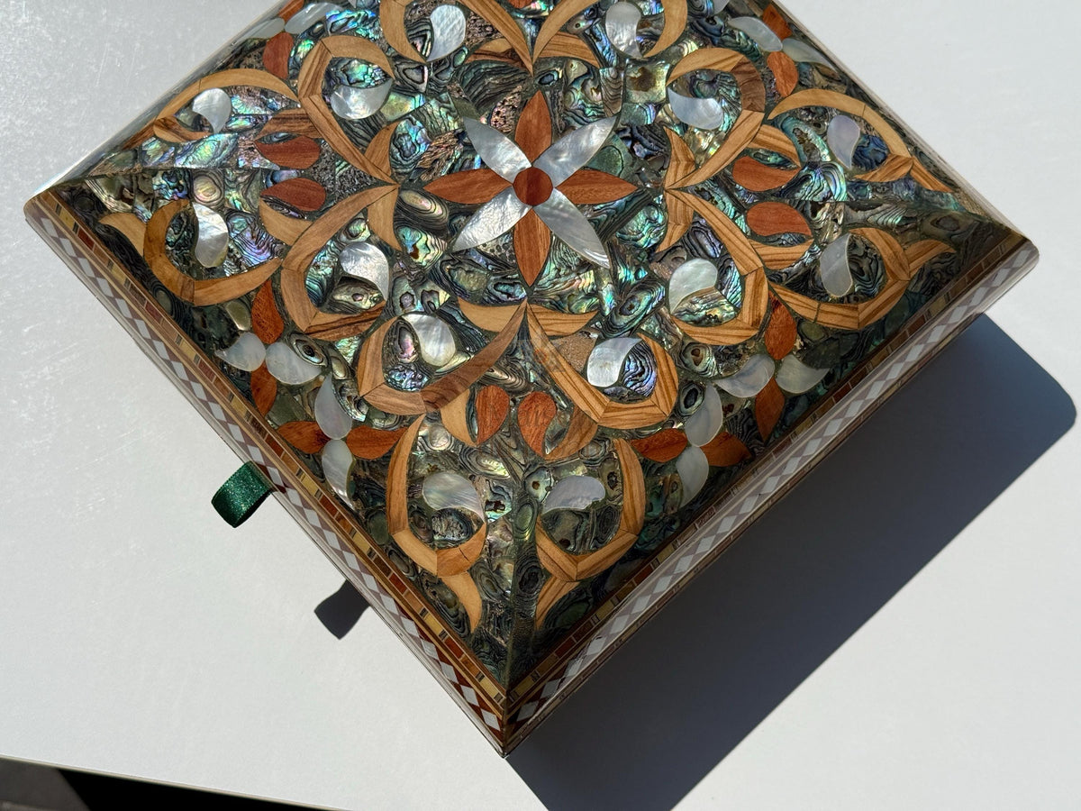 Handmade Mother of Pearl Jewelry Box:  Masterpiece from Lebanon