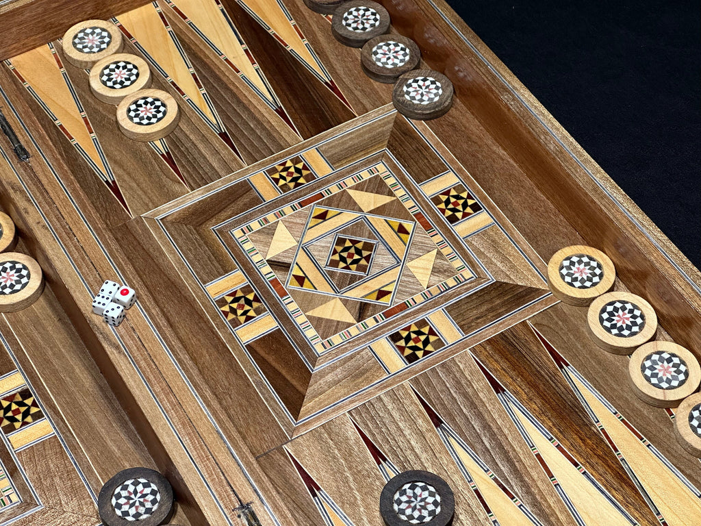 Handmade Inlaid Chess and Backgammon Set from Lebanon