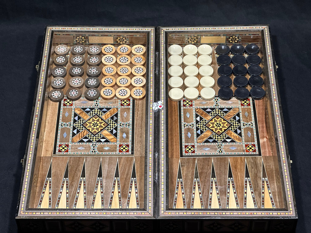 Custom Backgammon Board and Chess Set From Lebanon