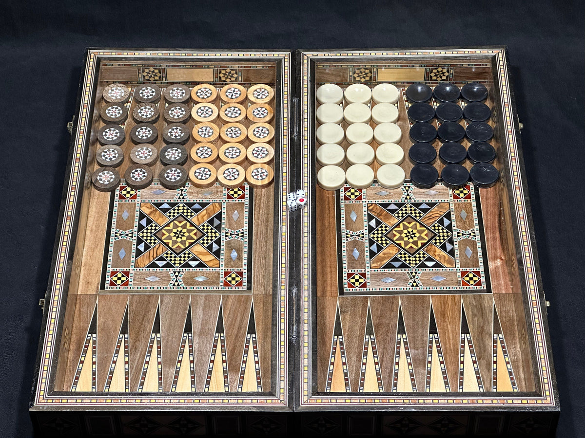 Custom Backgammon Board and Chess Set From Lebanon