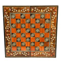 One-of-a-Kind Vintage 20"x20" Chess and Backgammon Board with Mediterranean Pearls