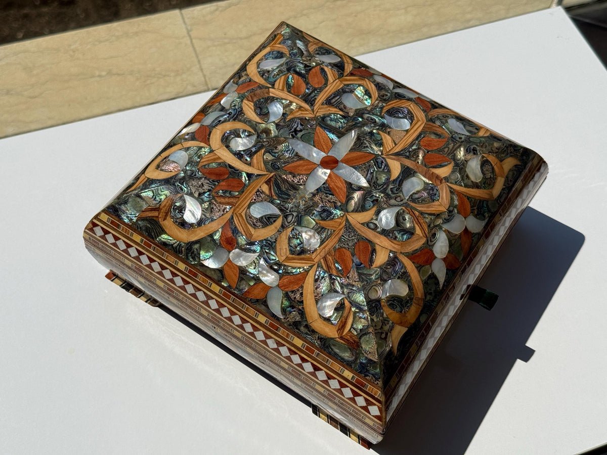 Handmade Mother of Pearl Jewelry Box:  Masterpiece from Lebanon