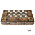 Handmade Chess and Backgammon Set: Lebanese Mother of Pearl Inlay from Lebanon