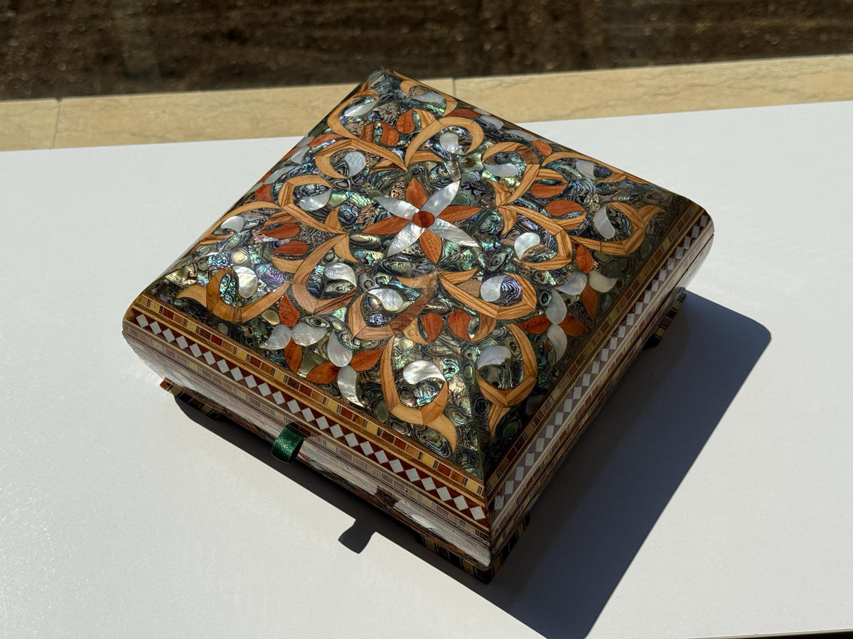 Handmade Mother of Pearl Jewelry Box:  Masterpiece from Lebanon