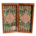 One-of-a-Kind Vintage 20"x20" Chess and Backgammon Board with Mediterranean Pearls
