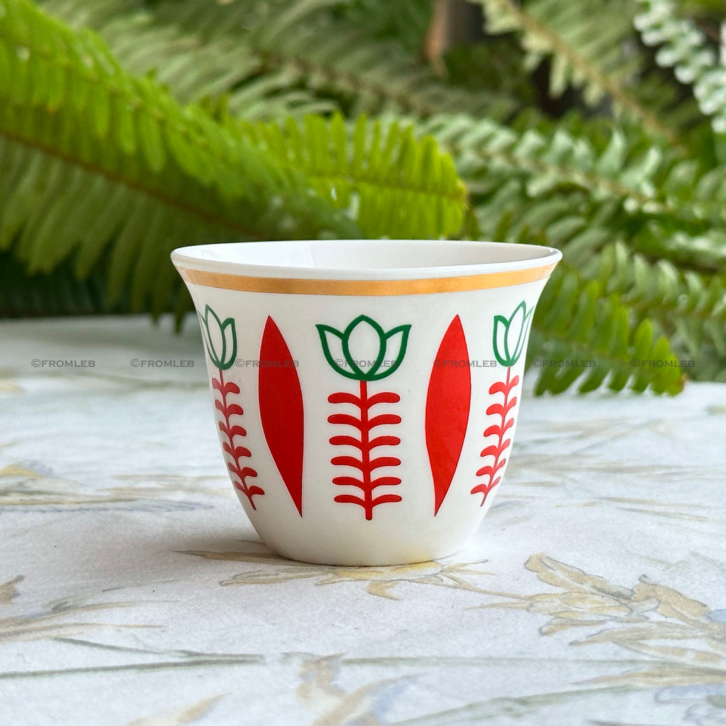 Lebanese Coffee Cups (Set of 12): Traditional Badawi Espresso & Turkish Design from Lebanon