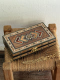 Oriental Wooden Purse from Lebanon: Genuine Mosaic with Pearl Inlays handbag with removable shoulder chain