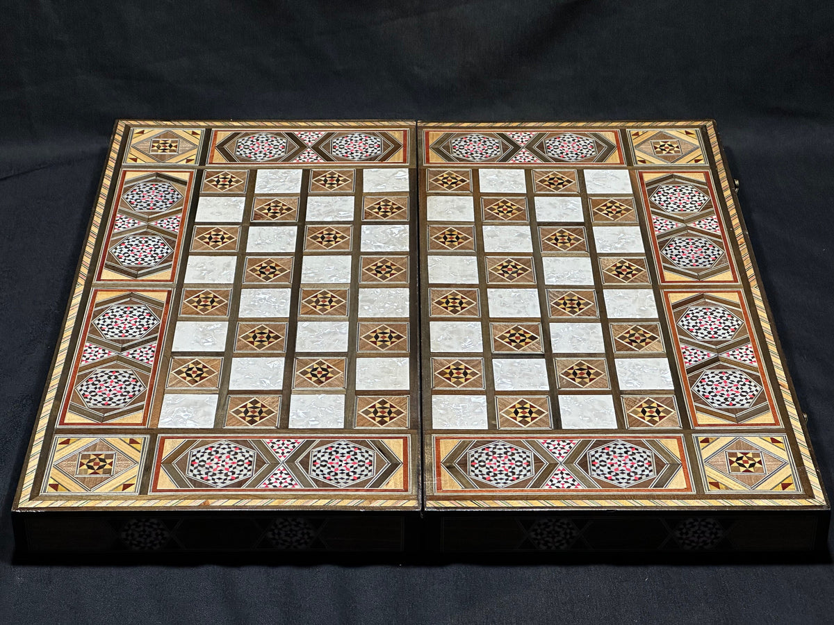 Handmade Inlaid Chess and Backgammon Set from Lebanon