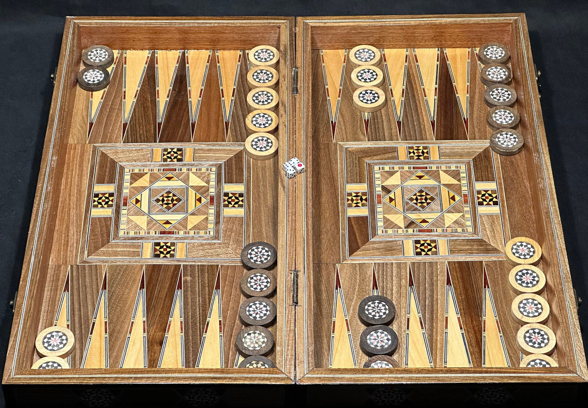Handmade Inlaid Chess and Backgammon Set from Lebanon